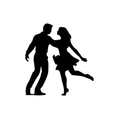 Fototapeta na wymiar silhouette of a couple dancing