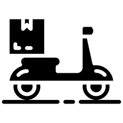 delivery motorcycle glyph vector icon
