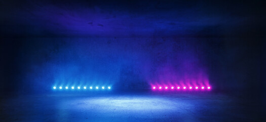 Neon futuristic concrete back lit spotlight product presentation, futuristic showcase illustration vector with copy space