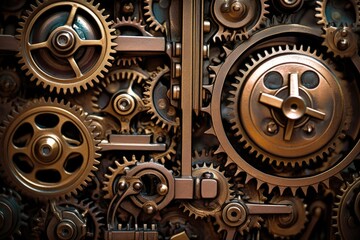 The combination of mechanical textures and atmospheric tones. Generative AI