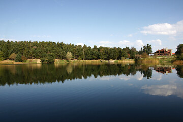 Golcuk Lake in Bolu, Turkey, is one of the country's important natural areas.