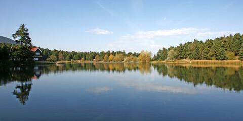 Golcuk Lake in Bolu, Turkey, is one of the country's important natural areas.