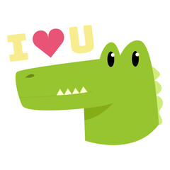 Crocodile Cute animal sticker icon with full color style. moneyt. Vector illustration