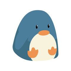 Penguin Cute animal sticker icon with full color style. cute, cartoon, happy, bird, baby, character, funny. Vector illustration