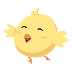 Chicks Cute animal sticker icon with full color style. spring, animal, baby, easter, chicken, bird, kawaii. Vector illustration