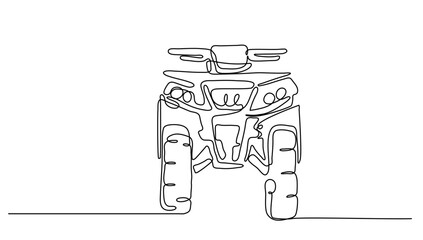 ATV Off-road motorbike vector illustration, extreme sports motorc 4x4 design concept. modern continuous line drawing graphic design.