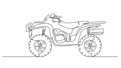 ATV Off-road motorbike vector illustration, extreme sports motorc 4x4 design concept. modern continuous line drawing graphic design. © Candra