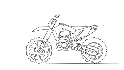 Off-road motorbike vector illustration, extreme sports motorcycle design concept. modern continuous line drawing graphic design.
