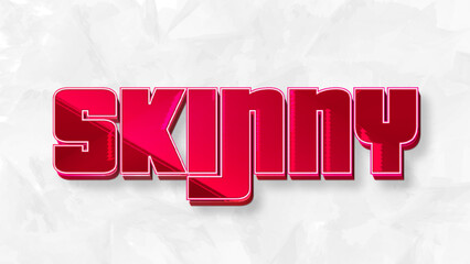 Editable text effect, skinny and cartoon  text style