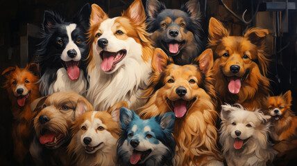 anime set of dogs.