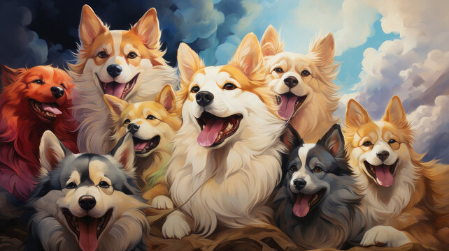 Anime Set Of Dogs.