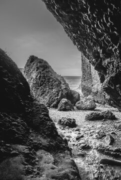 black and white caves