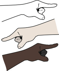 hand with finger pointing direction side view