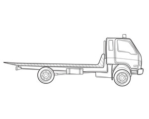 Tow truck in isolate on a white background. Vector illustration.