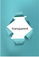 realistic hole in blue paper background vector illustration