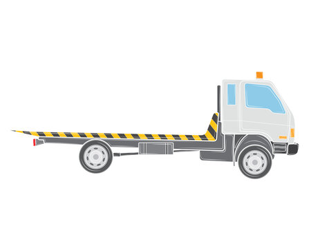 Tow truck in isolate on a white background. Vector illustration.