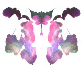 Colorful Rorschach Inkblot Test Illustration Isolated on Transparent Background