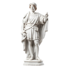 Fototapeta na wymiar Renaissance statue, sculpture, Baroque, Neoclassical sculpture on transparent background, png file, isolated, white background with generative ai