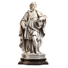 Fototapeta na wymiar Renaissance statue, sculpture, Baroque, Neoclassical sculpture on transparent background, png file, isolated, white background with generative ai