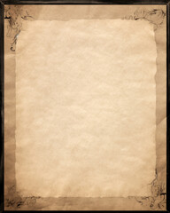 wood frame with a line of the border on old rustic vintage paper