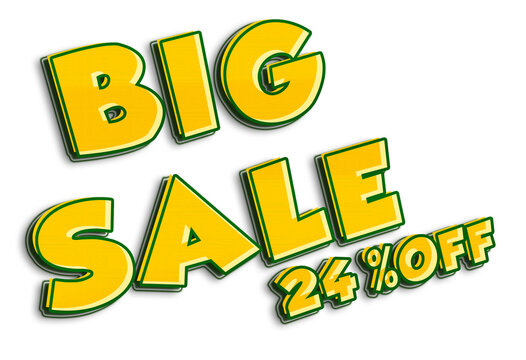 big sale text 24 off