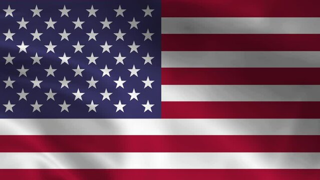American flag animation. Flag wave realystic animation.
