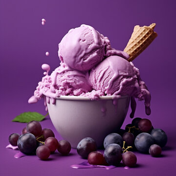 Grape flavored ice cream