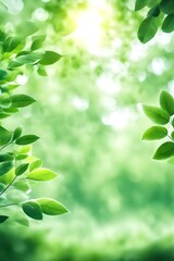 Abstract Blurred Green Color for Background, Blur Leaves at the Health Garden Outdoor and white Bubble focus, Portrait Photography Generative AI