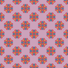 Ornamental round floral background seamless pattern.