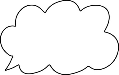 Speech bubble doodle simple line art geometry form.