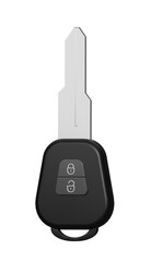 Electronic car keys with alarm system. Realistic black car keys. Modern car flip key. 3D png  illustration.