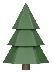 3D tree for landscape design, Garden, and park green tree. Icons for city maps, and games. Cartoon forest plants collection.