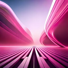 Pink abstract design with stripes, ai generated