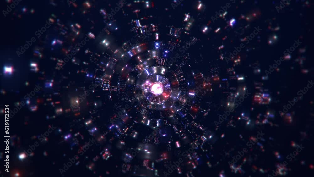Wall mural shiny glitzy rippling particles mirror ball effect background. this glittering sparkles disco backgr