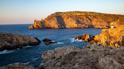 Menorca, Spain Es Fornells village and coastline landscapes