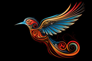 Fototapeta premium beautiful costa rica bird style like a maori art