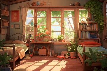 Bedroom environment illustration