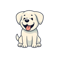 Very cute and adorable white puppy smiling. 