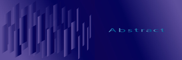 Vector abstract glowing dark blue background. Shiny blue lines. Horizontal banner. Geometric stripes pattern. EPS10 vector