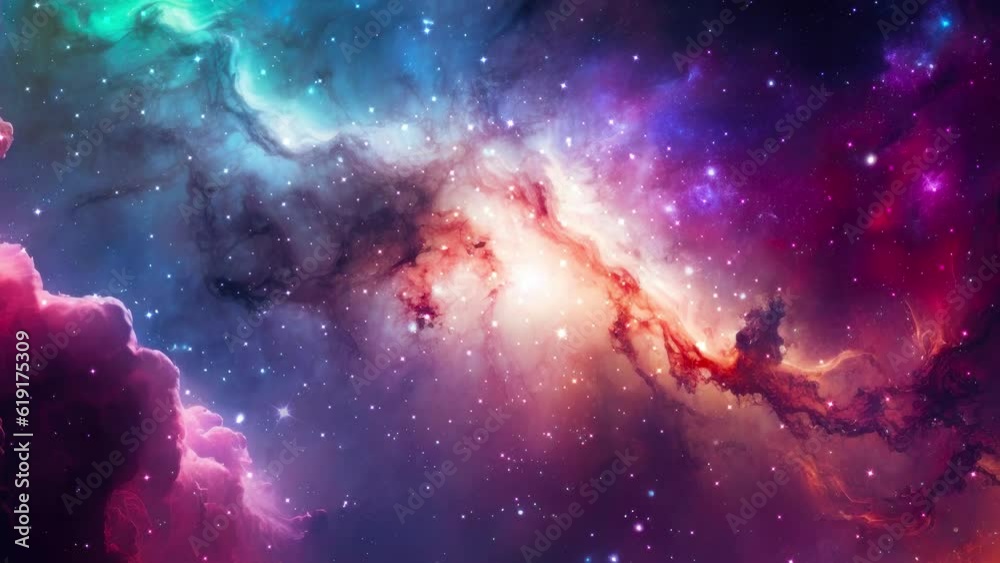 Wall mural galaxy and nebula. abstract space background. endless universe with stars and galaxies in outer spac