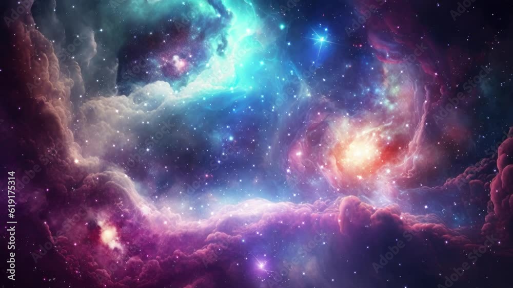 Wall mural galaxy and nebula. abstract space background. endless universe with stars and galaxies in outer spac