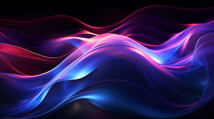 Naklejka premium Abstract background with glowing lines and waves ai generarted