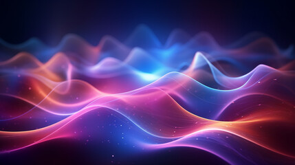 Abstract background with glowing lines and waves ai generarted