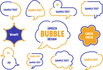 Set speech bubbles with simple transparent Vector background, Editable line width / speech bubble, bubble, frame, frame, illustration, icon