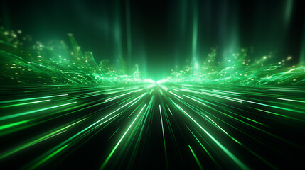 Fototapeta na wymiar Futuristic technology wave background with glowing lines and bokeh