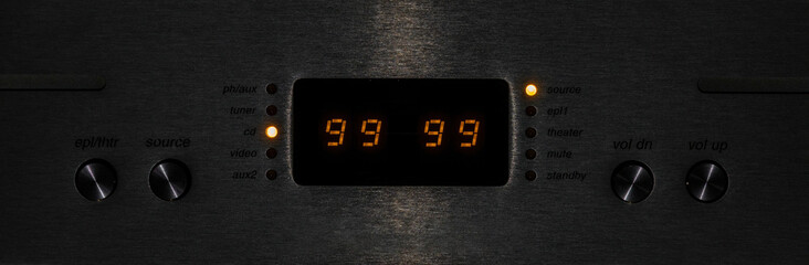 Hi-Fi Stereo Vacuum Tube Preamplifier Showing Max Volume on Display