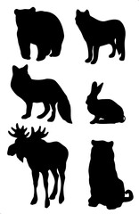 Obraz premium Illustration silhouettes of animals vector 