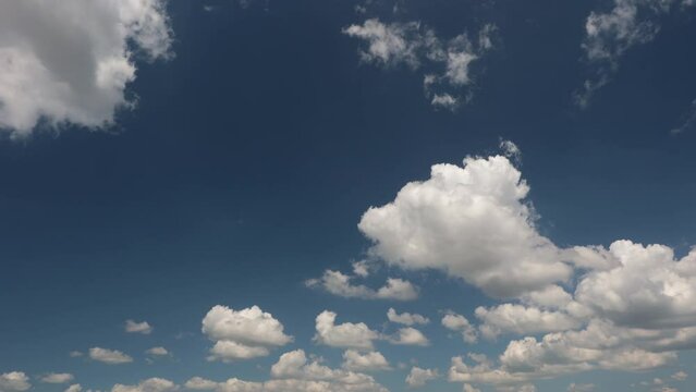 Blue sky clouds time lapse. Ideal for sky overlay replacement. 4K, 30 fps, h265
