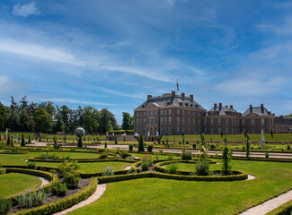 Beautiful symmetrical garden in Paleis Het Loo in Appeldoorn, Netherlands