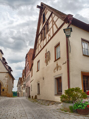 Beautiful houses in Rothenburg ob der Tauber, Bavaria, Germany